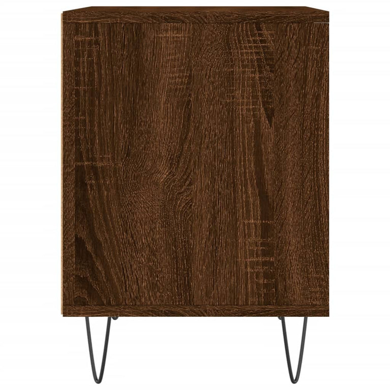 Nachtkastje 40x35x50 cm bewerkt hout bruin eikenkleur MeubelReus