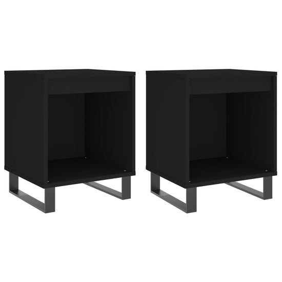Nachtkastjes 2 st 40x35x50 cm bewerkt hout zwart MeubelReus
