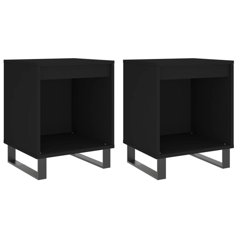 Nachtkastjes 2 st 40x35x50 cm bewerkt hout zwart MeubelReus