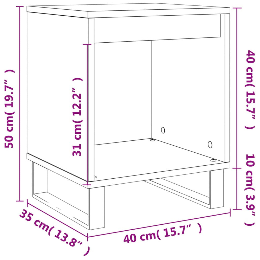 Nachtkastjes 2 st 40x35x50 cm bewerkt hout zwart MeubelReus