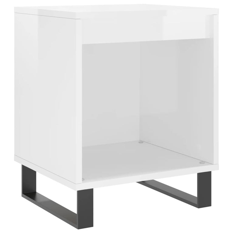 Nachtkastjes 2 st 40x35x50 cm bewerkt hout hoogglans wit MeubelReus