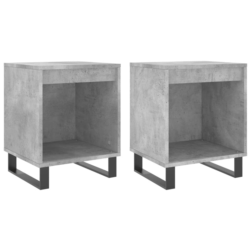 Nachtkastjes 2 st 40x35x50 cm bewerkt hout betongrijs MeubelReus