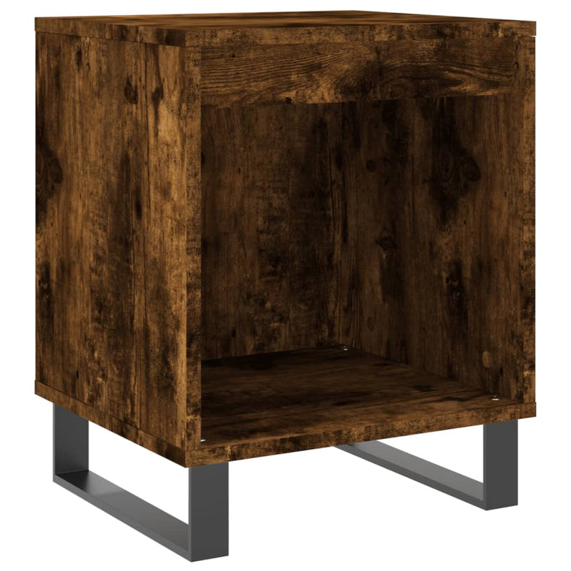 Nachtkastje 40x35x50 cm bewerkt hout gerookt eikenkleurig MeubelReus