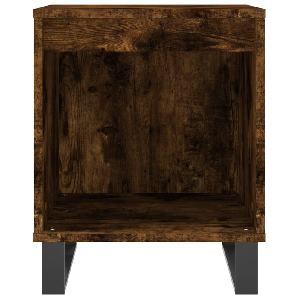 Nachtkastje 40x35x50 cm bewerkt hout gerookt eikenkleurig MeubelReus