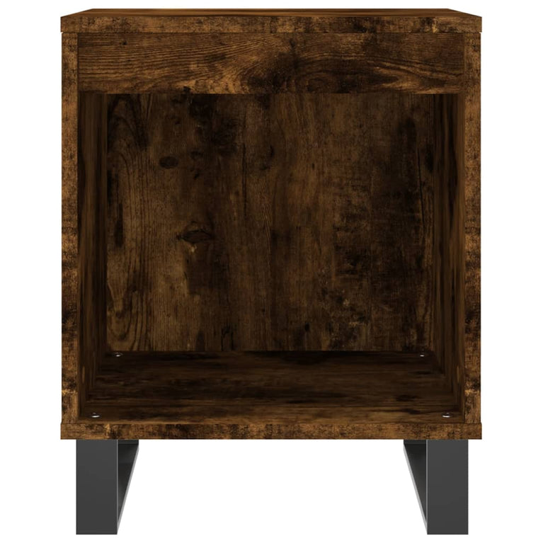 Nachtkastje 40x35x50 cm bewerkt hout gerookt eikenkleurig MeubelReus