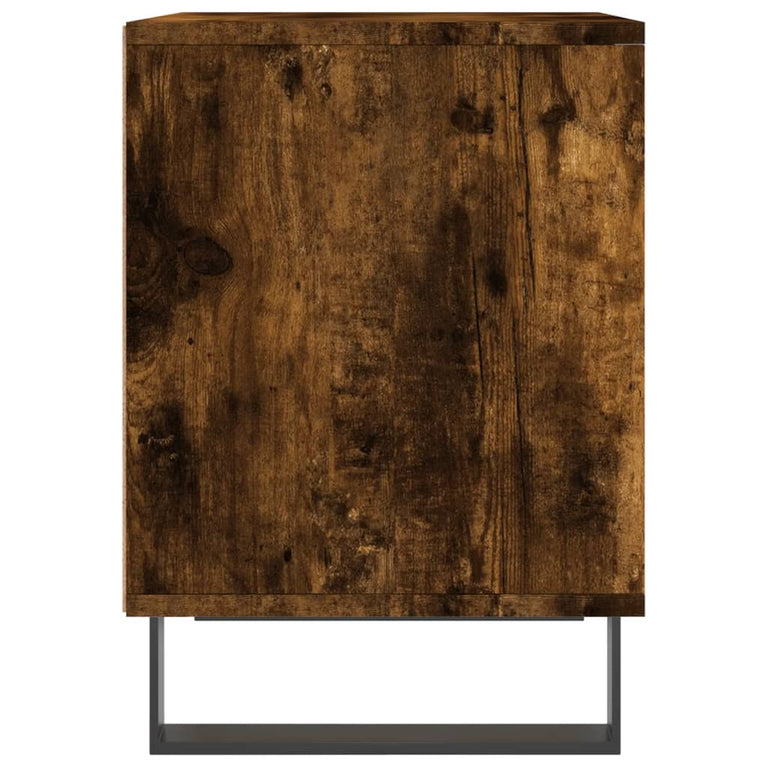Nachtkastje 40x35x50 cm bewerkt hout gerookt eikenkleurig MeubelReus