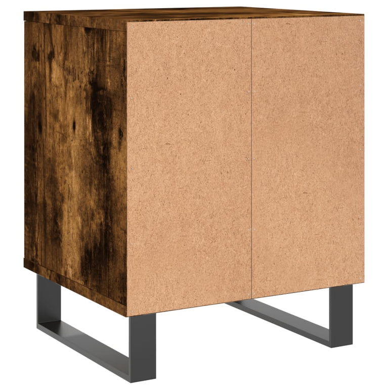 Nachtkastje 40x35x50 cm bewerkt hout gerookt eikenkleurig MeubelReus