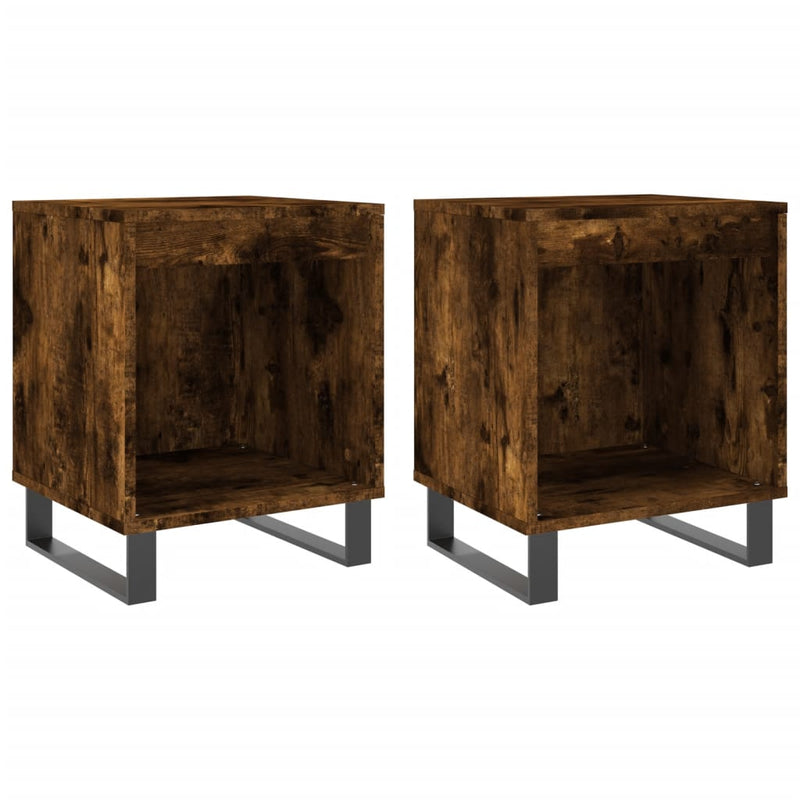 Nachtkastjes 2 st 40x35x50 cm bewerkt hout gerookt eikenkleurig MeubelReus
