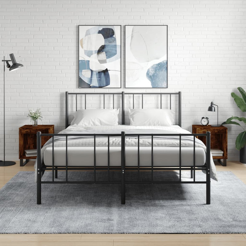 Nachtkastjes 2 st 40x35x50 cm bewerkt hout gerookt eikenkleurig MeubelReus