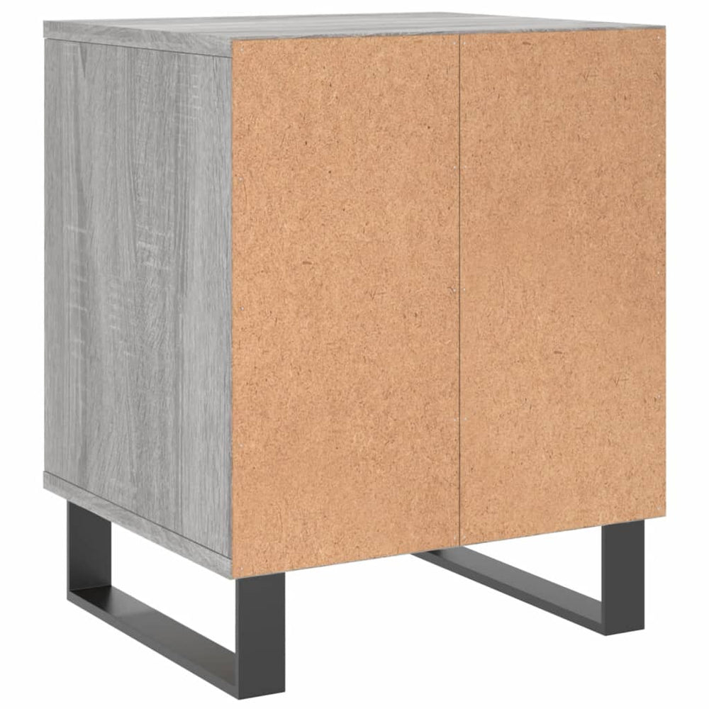 Nachtkastje 40x35x50 cm bewerkt hout grijs sonoma eikenkleurig MeubelReus