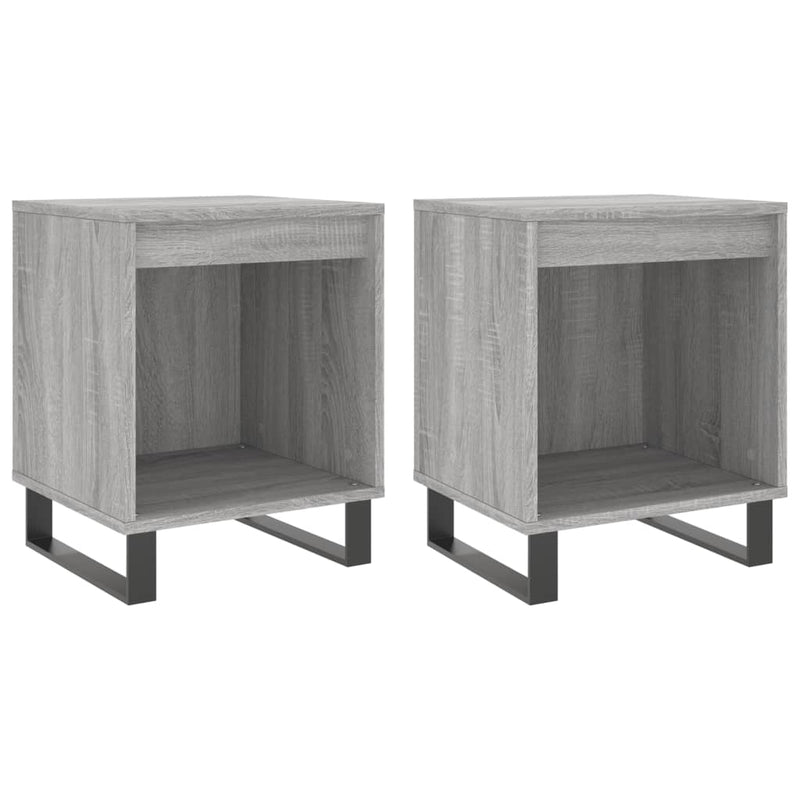 Nachtkastjes 2 st 40x35x50 cm bewerkt hout grijs sonoma eiken MeubelReus