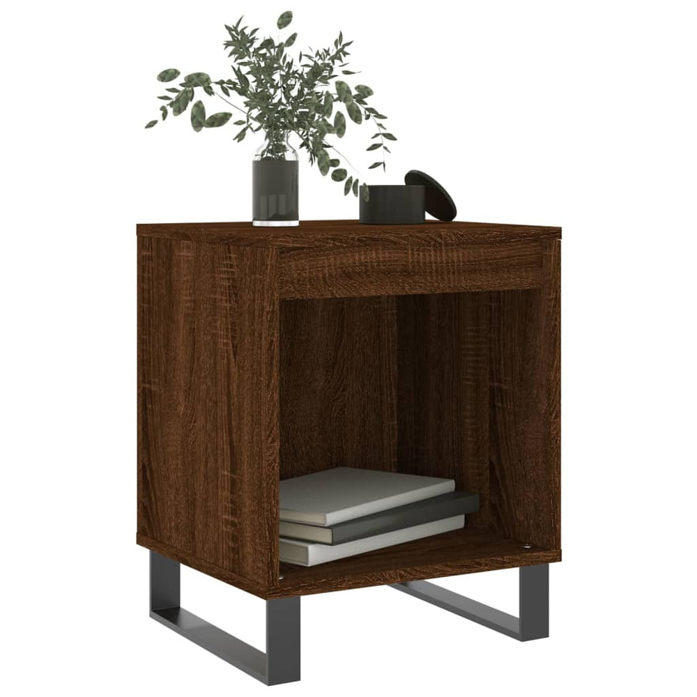 Nachtkastje 40x35x50 cm bewerkt hout bruin eikenkleur MeubelReus