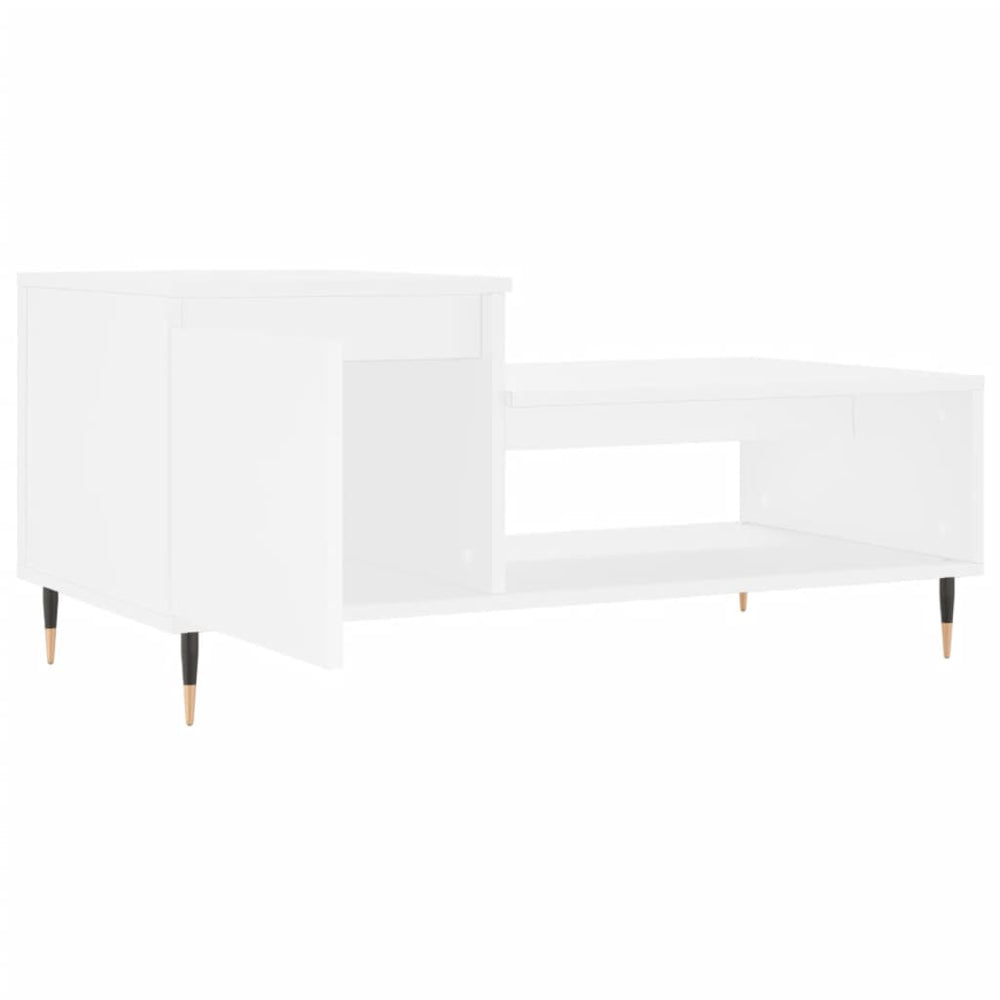 Salontafel 100x50x45 cm bewerkt hout wit MeubelReus