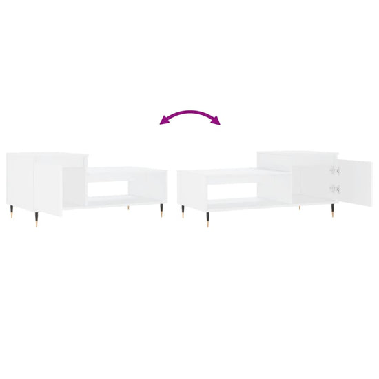 Salontafel 100x50x45 cm bewerkt hout wit MeubelReus