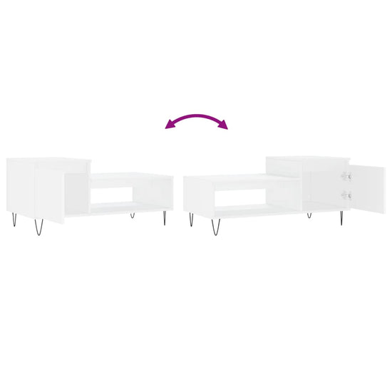 Salontafel 100x50x45 cm bewerkt hout wit MeubelReus