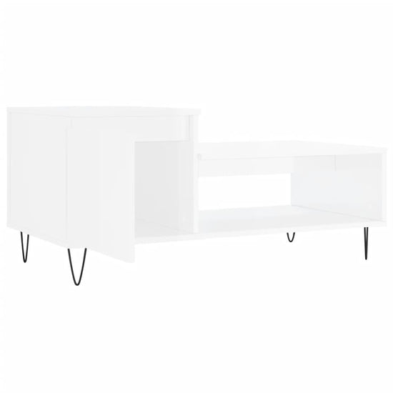 Salontafel 100x50x45 cm bewerkt hout hoogglans wit MeubelReus