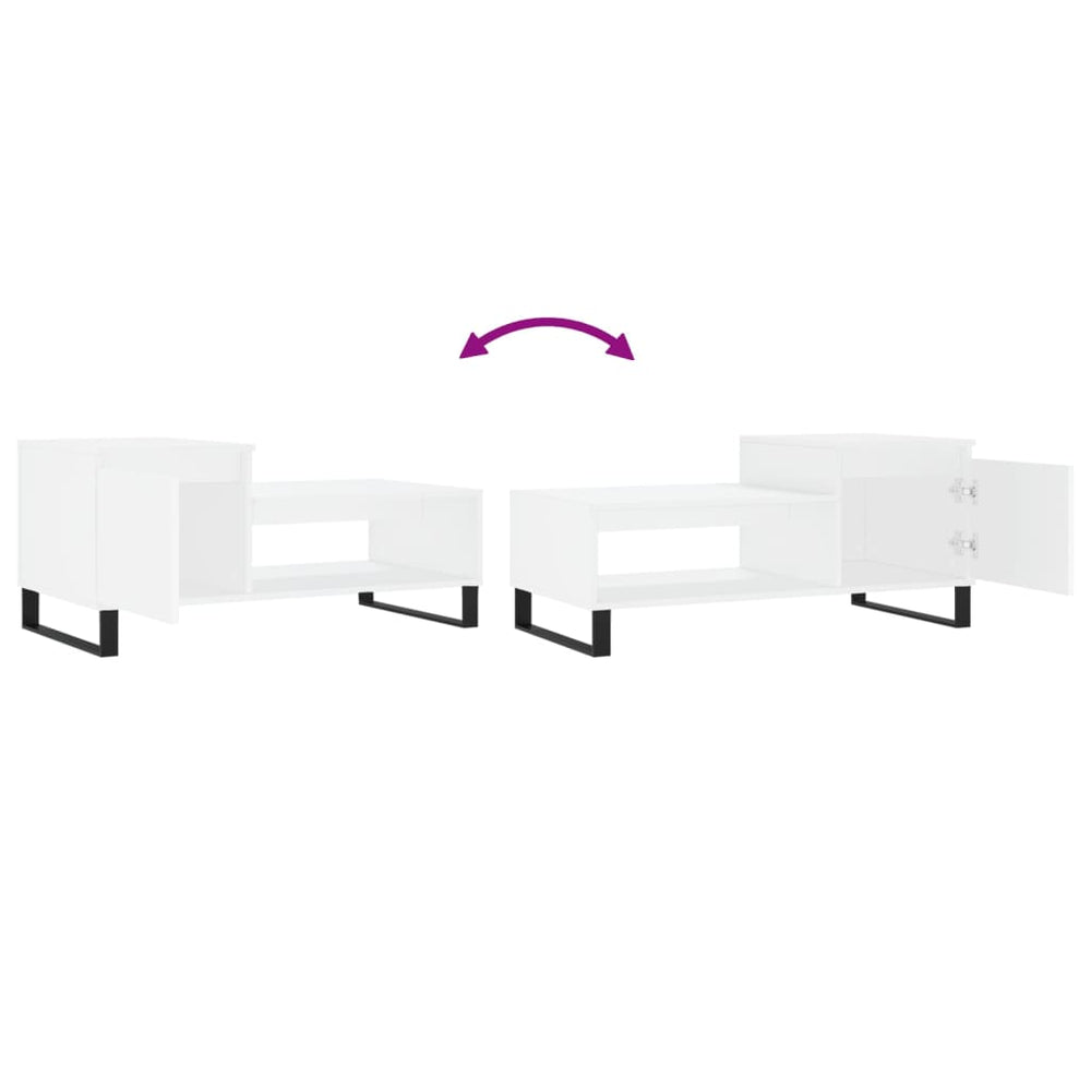 Salontafel 100x50x45 cm bewerkt hout wit MeubelReus