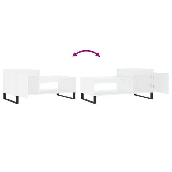 Salontafel 100x50x45 cm bewerkt hout wit MeubelReus