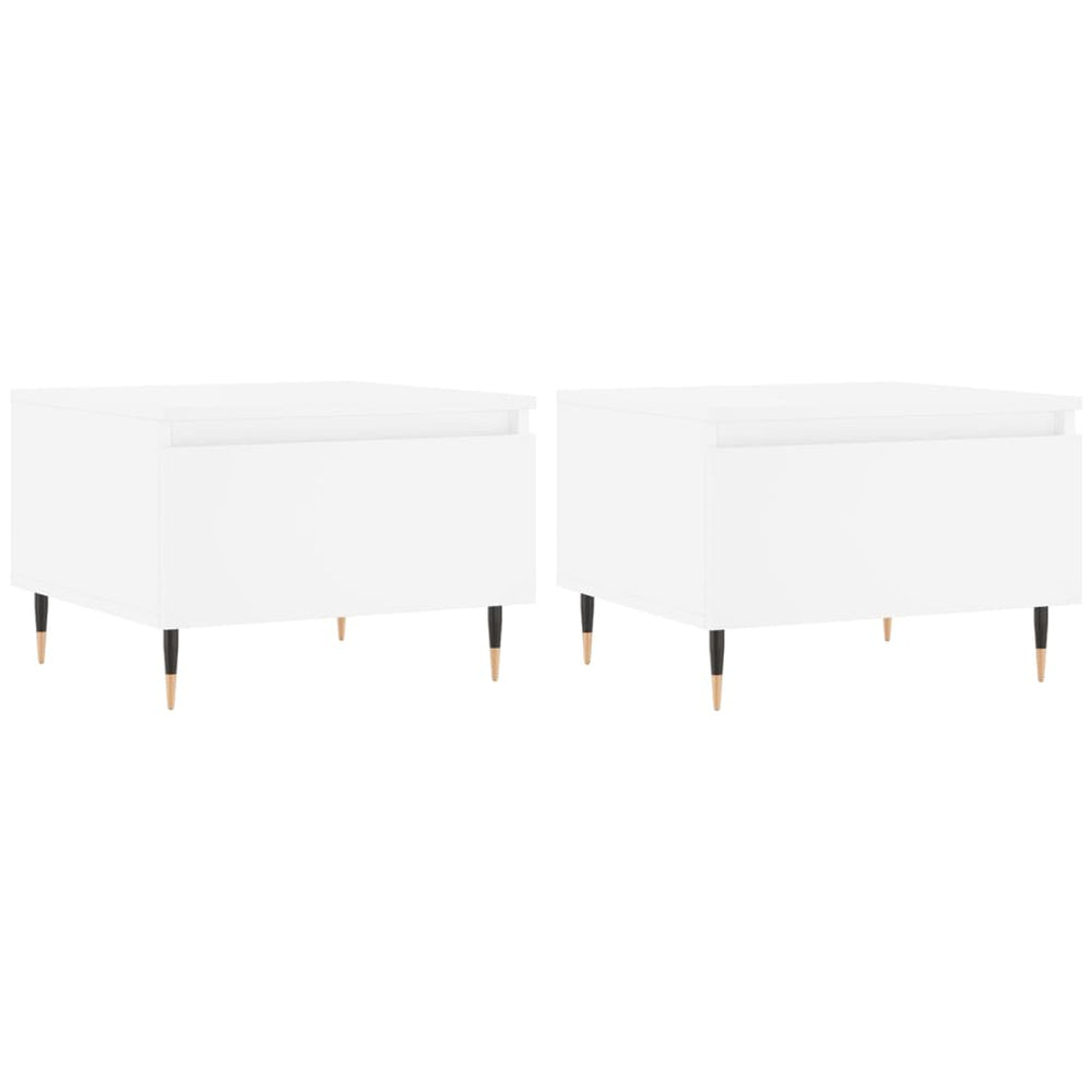 Salontafels 2 st 50x46x35 cm bewerkt hout wit MeubelReus