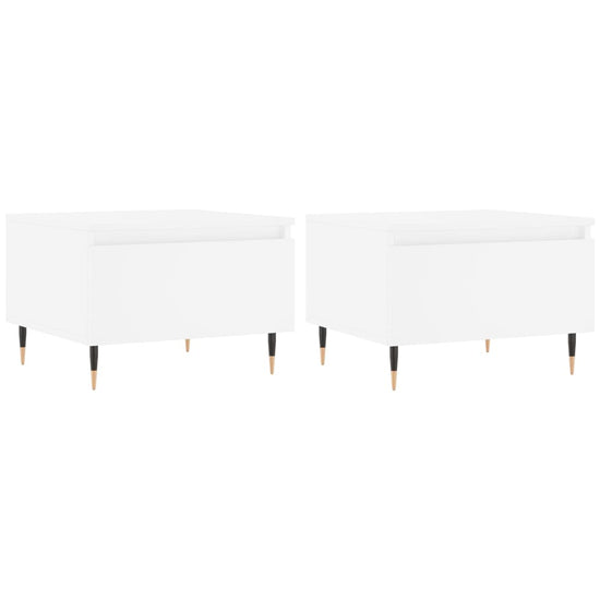 Salontafels 2 st 50x46x35 cm bewerkt hout wit MeubelReus