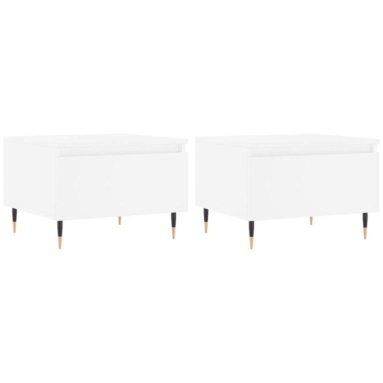 Salontafels 2 st 50x46x35 cm bewerkt hout wit MeubelReus