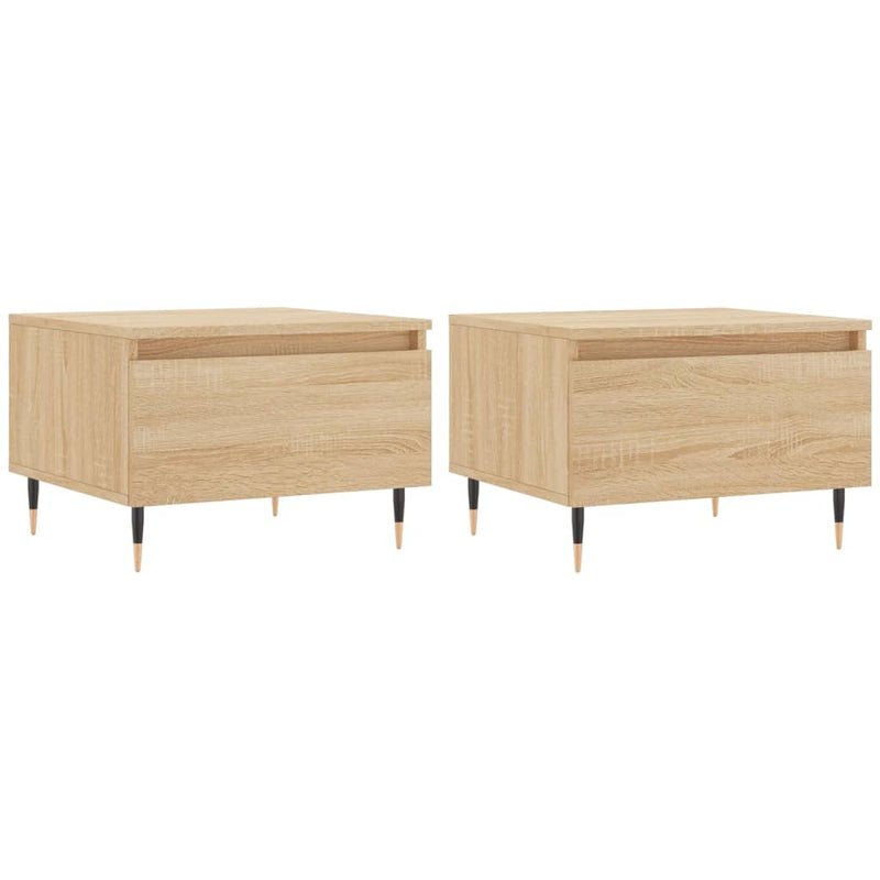 Salontafels 2 st 50x46x35 cm bewerkt hout sonoma eikenkleurig MeubelReus