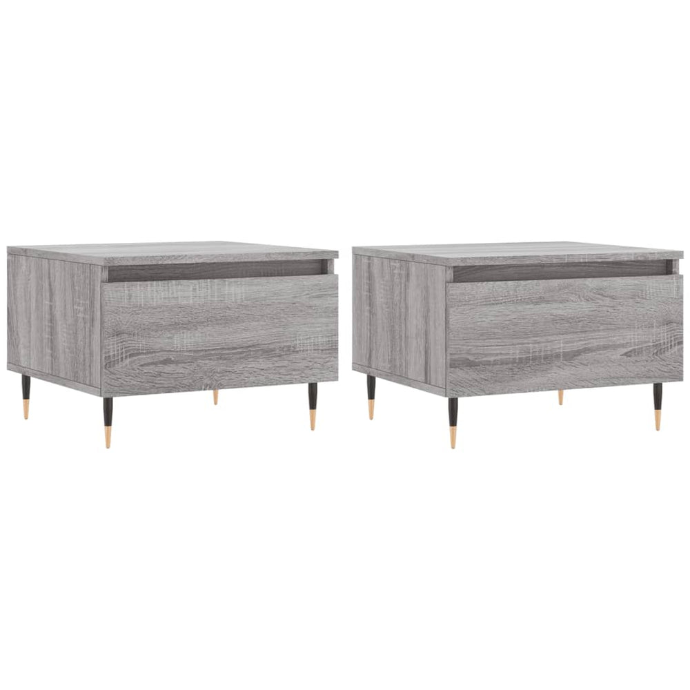 Salontafels 2 st 50x46x35 cm bewerkt hout grijs sonoma eiken MeubelReus