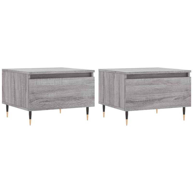 Salontafels 2 st 50x46x35 cm bewerkt hout grijs sonoma eiken MeubelReus