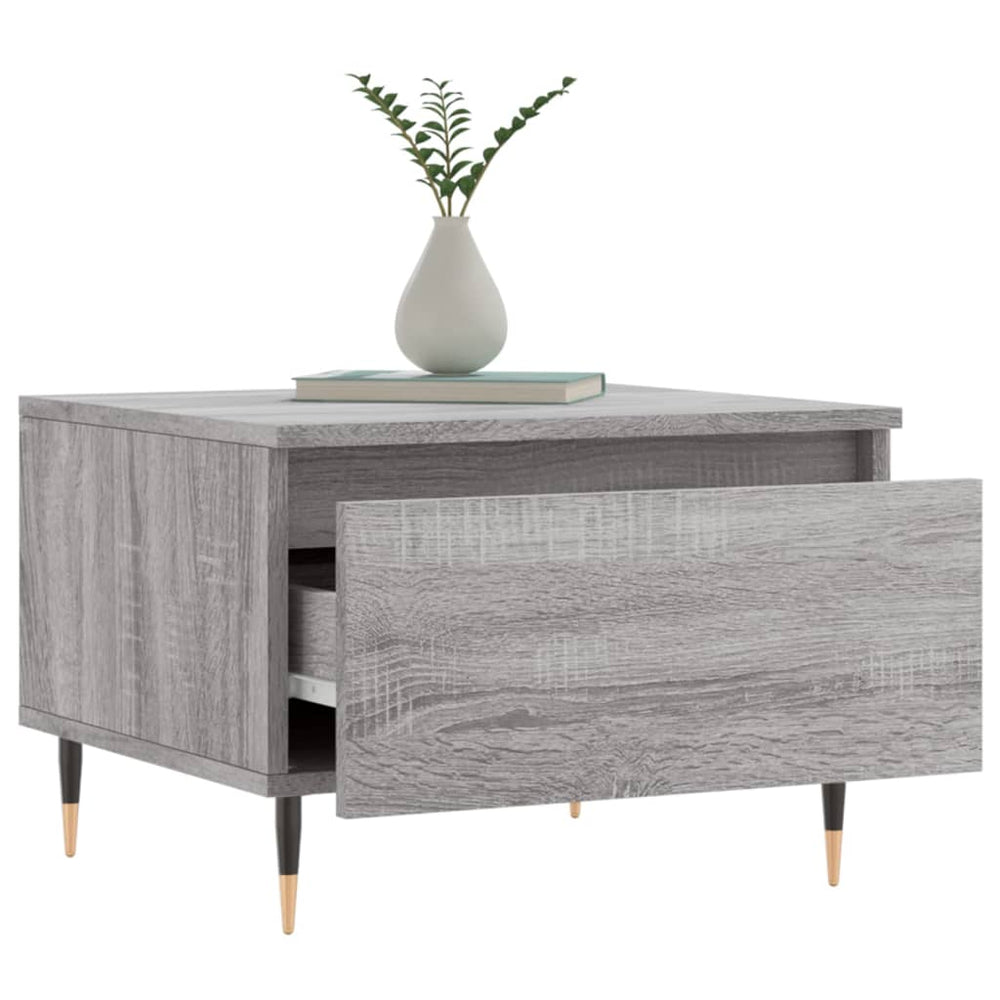 Salontafels 2 st 50x46x35 cm bewerkt hout grijs sonoma eiken MeubelReus