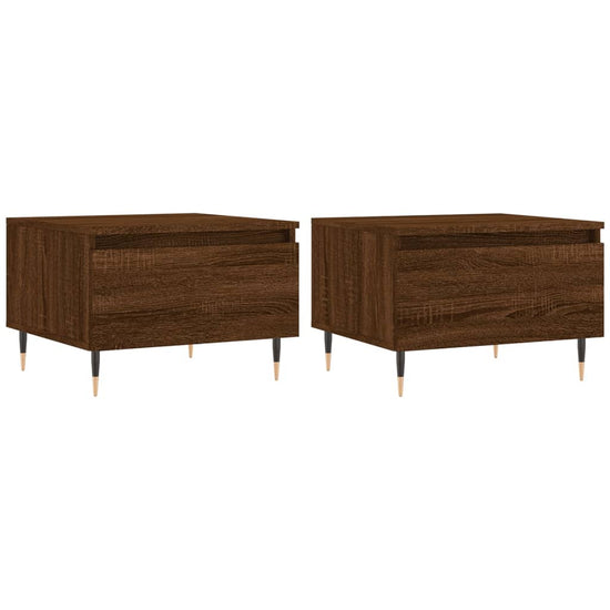 Salontafels 2 st 50x46x35 cm bewerkt hout bruin eikenkleur MeubelReus