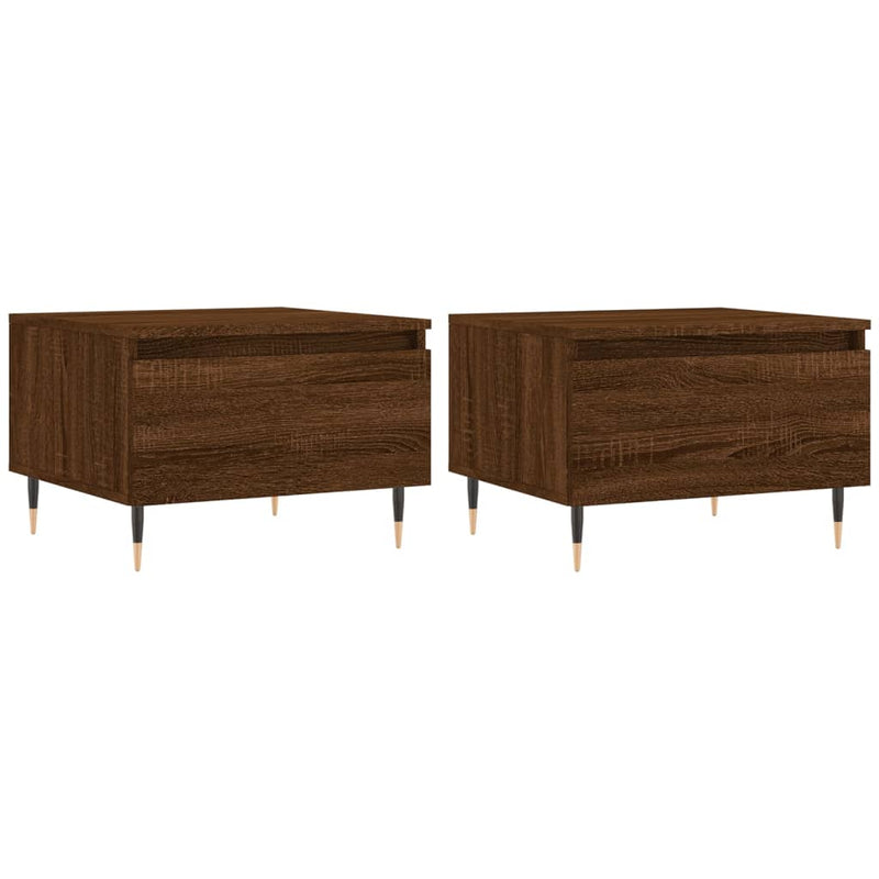 Salontafels 2 st 50x46x35 cm bewerkt hout bruin eikenkleur MeubelReus