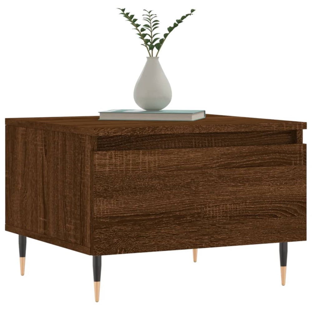 Salontafels 2 st 50x46x35 cm bewerkt hout bruin eikenkleur MeubelReus