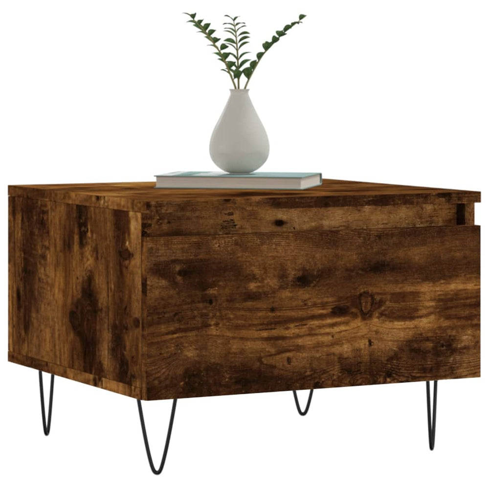 Salontafels 2 st 50x46x35 cm bewerkt hout gerookt eikenkleurig MeubelReus