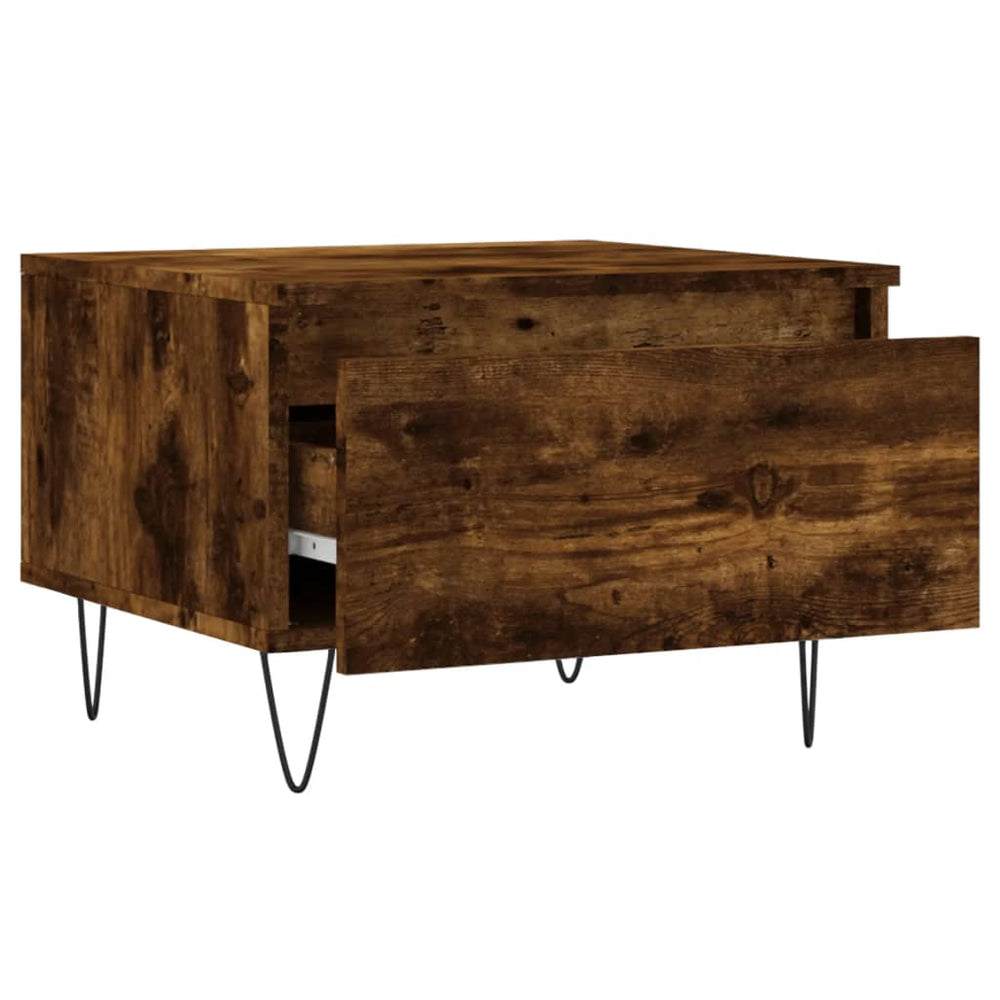Salontafels 2 st 50x46x35 cm bewerkt hout gerookt eikenkleurig MeubelReus