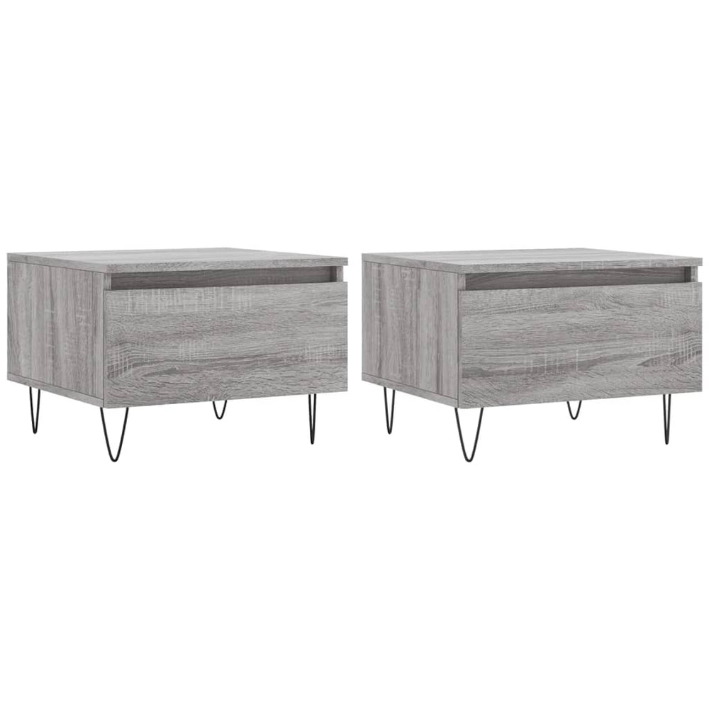Salontafels 2 st 50x46x35 cm bewerkt hout grijs sonoma eiken MeubelReus