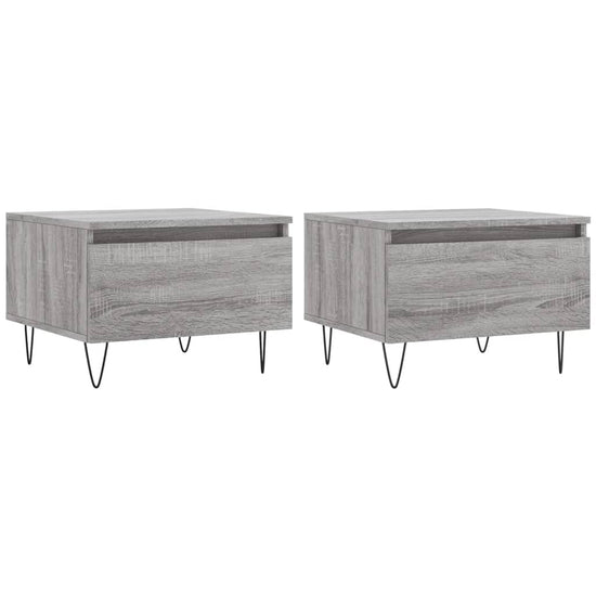 Salontafels 2 st 50x46x35 cm bewerkt hout grijs sonoma eiken MeubelReus