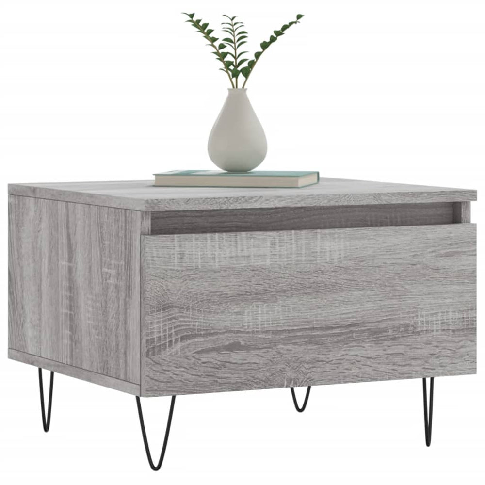 Salontafels 2 st 50x46x35 cm bewerkt hout grijs sonoma eiken MeubelReus