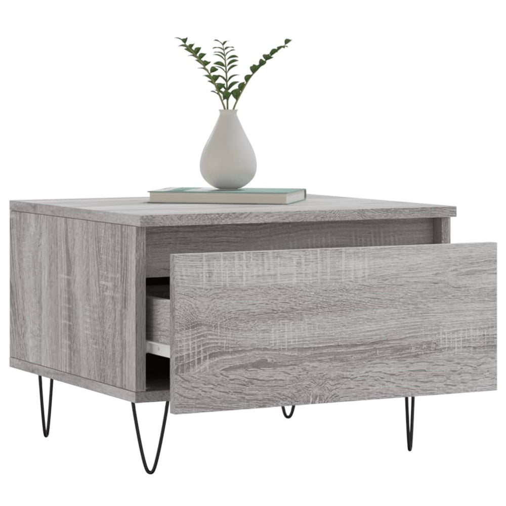 Salontafels 2 st 50x46x35 cm bewerkt hout grijs sonoma eiken MeubelReus