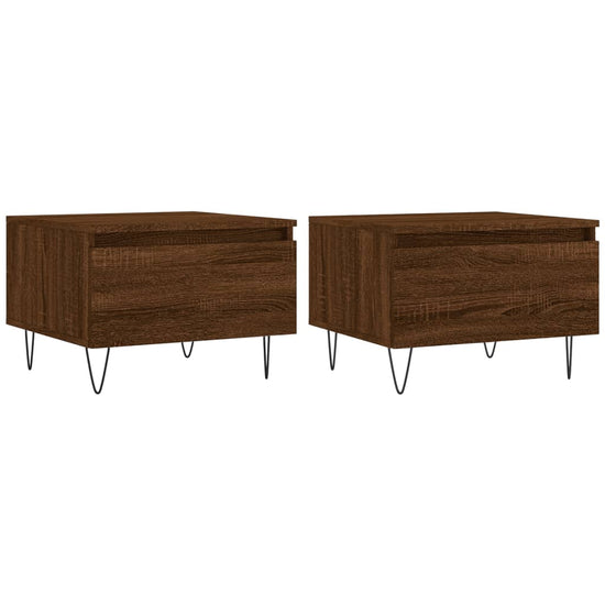 Salontafels 2 st 50x46x35 cm bewerkt hout bruin eikenkleur MeubelReus