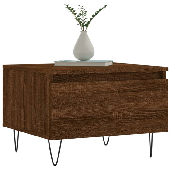 Salontafels 2 st 50x46x35 cm bewerkt hout bruin eikenkleur MeubelReus