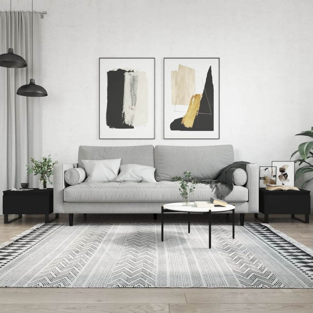 Salontafels 2 st 50x46x35 cm bewerkt hout zwart MeubelReus