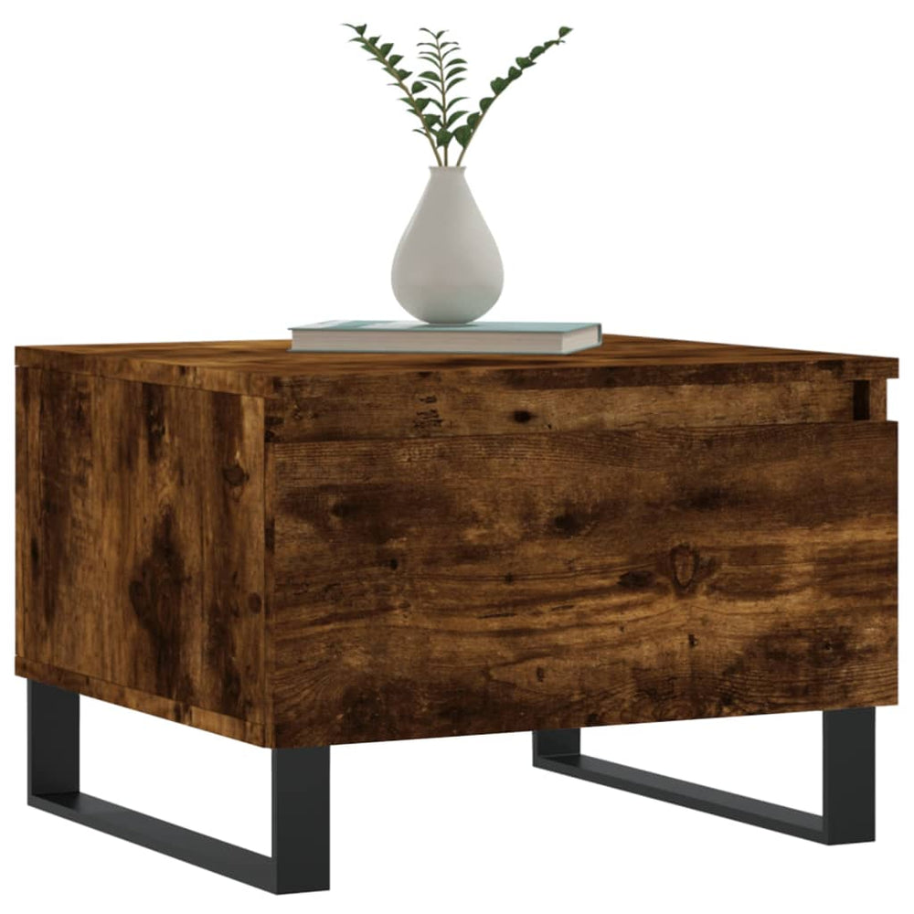 Salontafels 2 st 50x46x35 cm bewerkt hout gerookt eikenkleurig MeubelReus