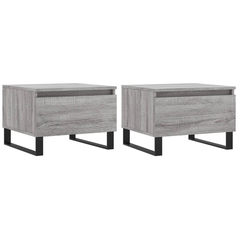 Salontafels 2 st 50x46x35 cm bewerkt hout grijs sonoma eiken MeubelReus