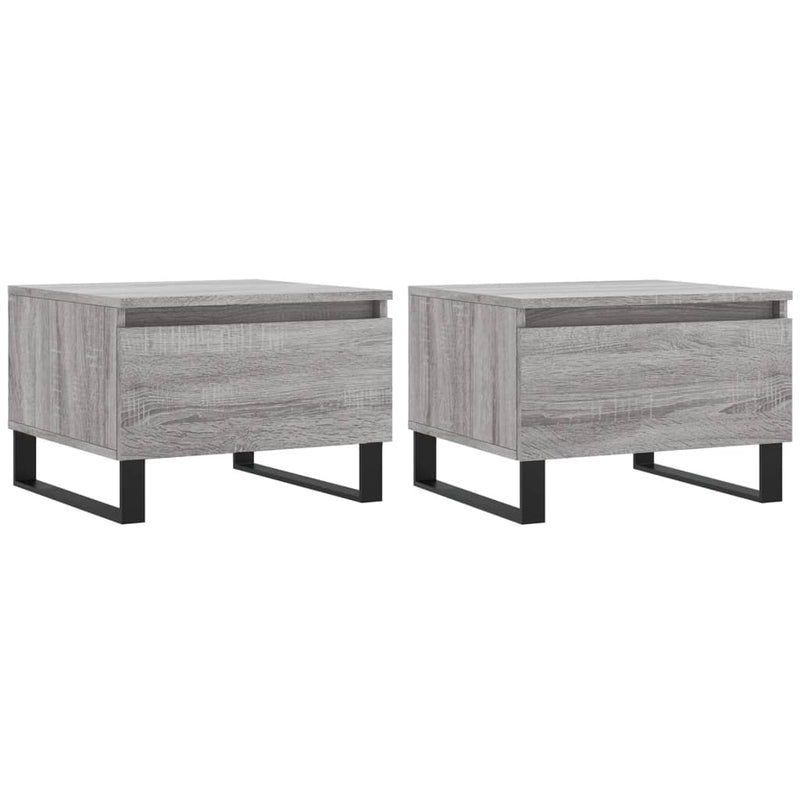 Salontafels 2 st 50x46x35 cm bewerkt hout grijs sonoma eiken MeubelReus