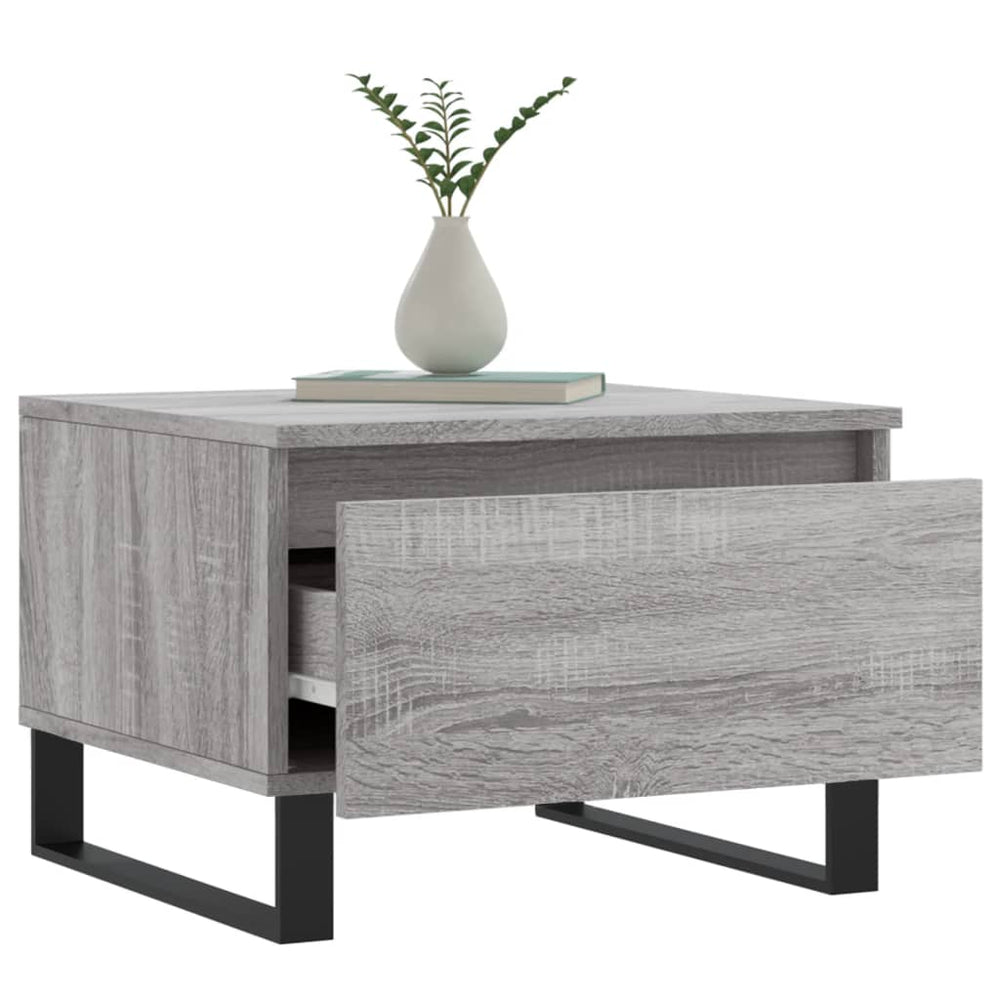 Salontafels 2 st 50x46x35 cm bewerkt hout grijs sonoma eiken MeubelReus