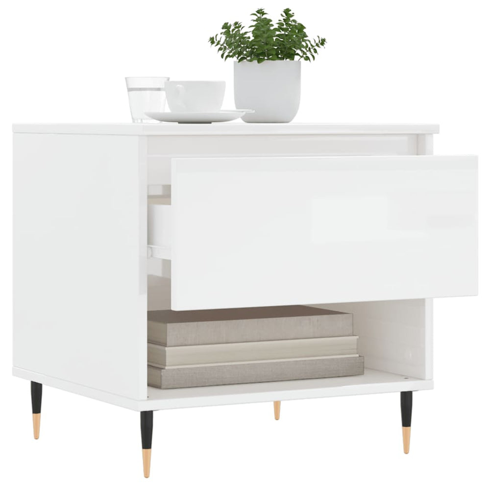 Salontafel 50x46x50 cm bewerkt hout hoogglans wit MeubelReus