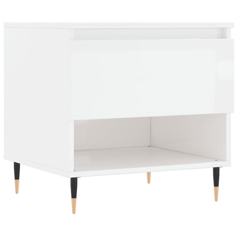 Salontafels 2 st 50x46x50 cm bewerkt hout hoogglans wit MeubelReus
