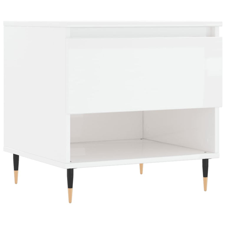 Salontafels 2 st 50x46x50 cm bewerkt hout hoogglans wit MeubelReus