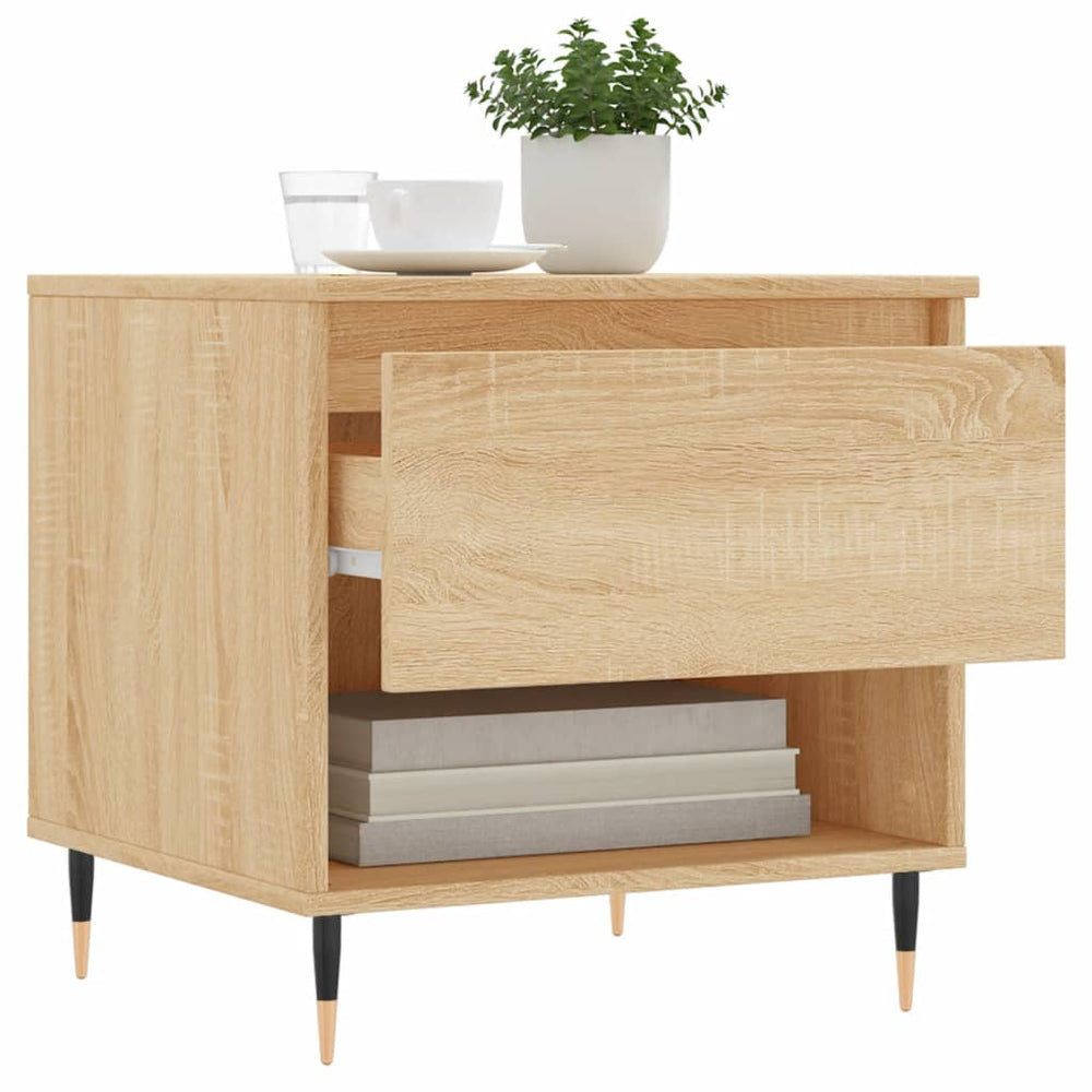 Salontafels 2 st 50x46x50 cm bewerkt hout sonoma eikenkleurig MeubelReus