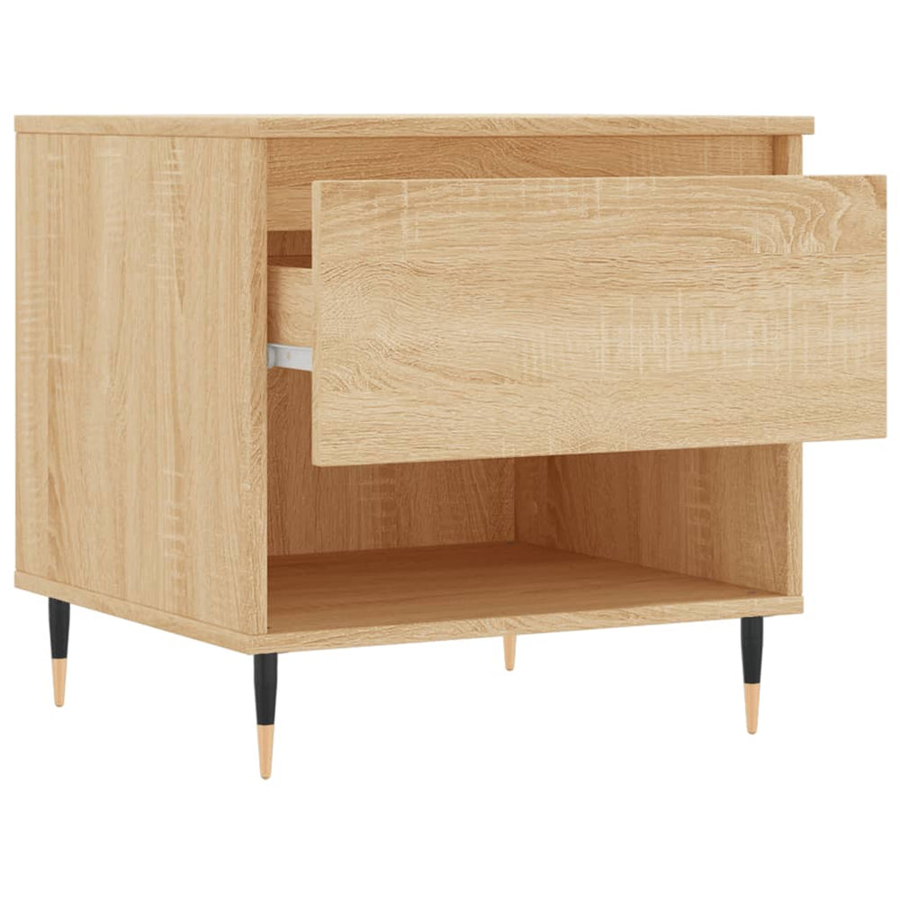 Salontafels 2 st 50x46x50 cm bewerkt hout sonoma eikenkleurig MeubelReus